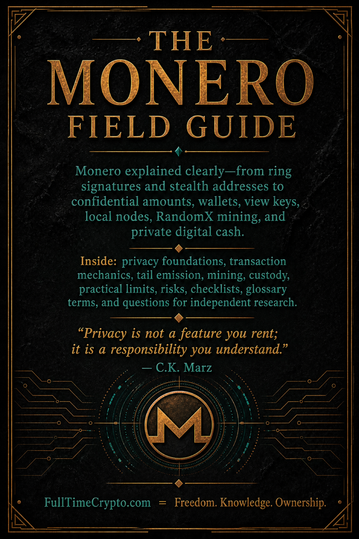 The Monero Field Guide back cover